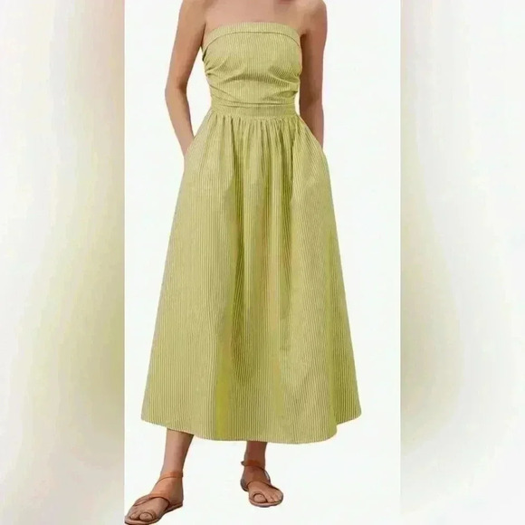 Green stripped dress, size M - Picture 1 of 2
